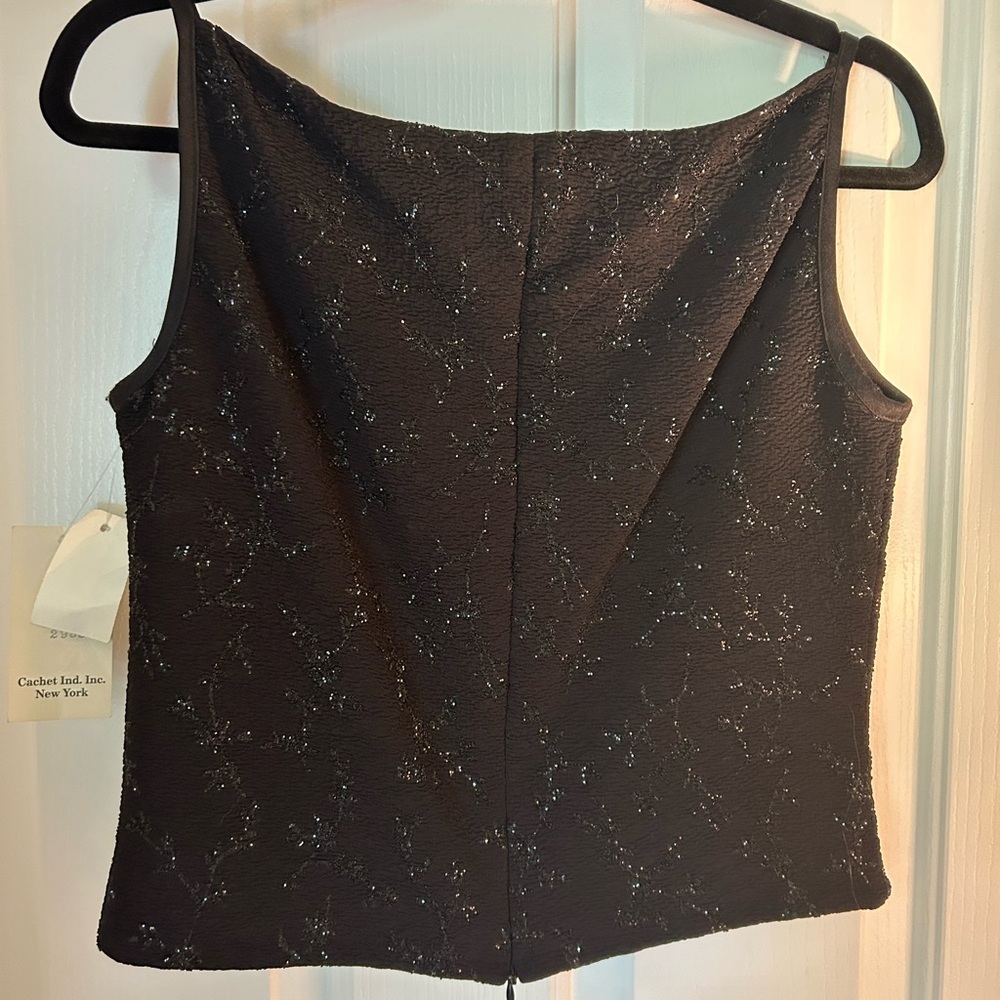 Vintage Cachet 90s Formal Sleeveless Top Size 10 with Tags - Picture 2 of 9
